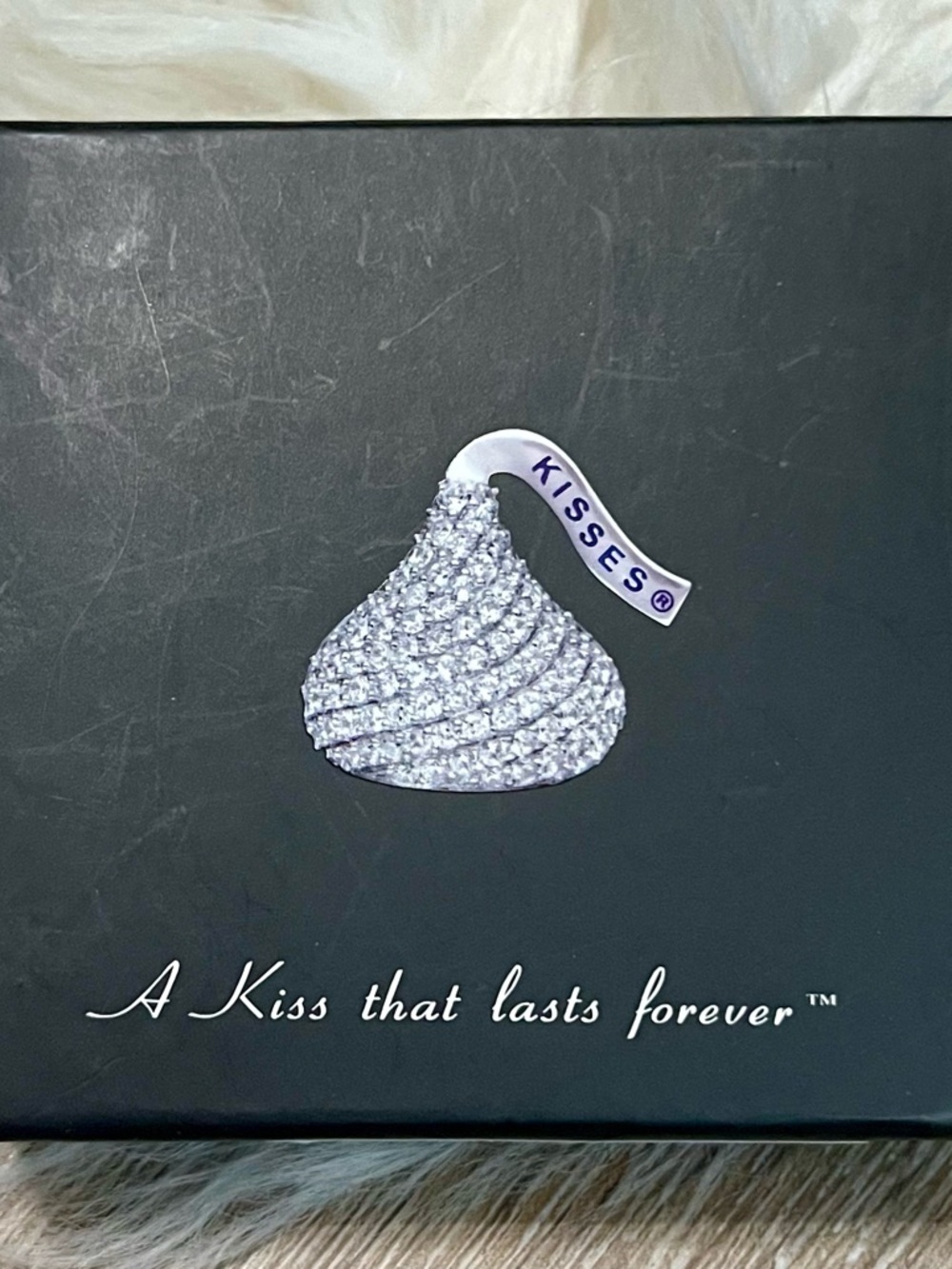 Silver Pavé Hershey Kiss Pendant Necklace - Picture 7 of 7